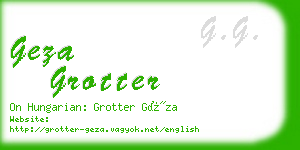 geza grotter business card